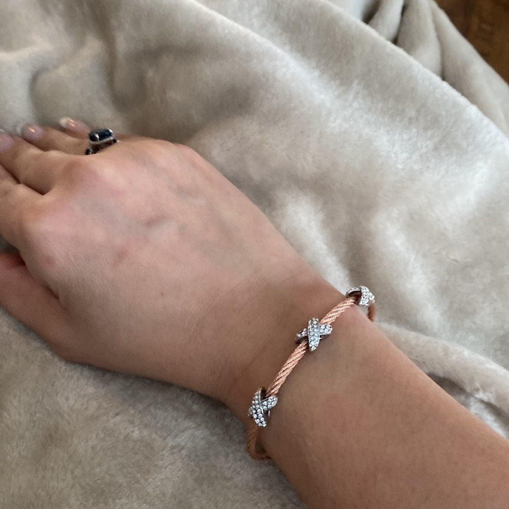 Designer bracelet, rose gold color with cubics - Picture 3 of 3